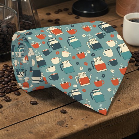 Coffee Latte Lovers Custom Necktie Stropdas