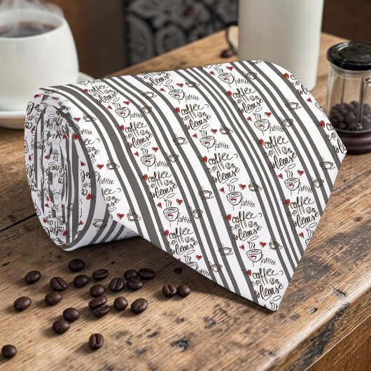 Coffee Latte Lovers Custom Necktie Stropdas
