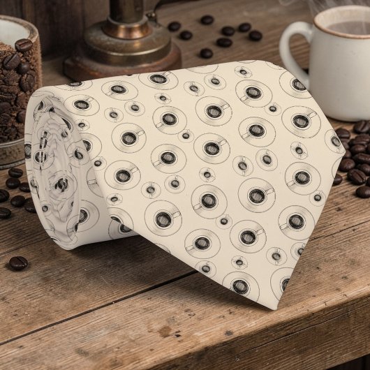 Coffee Latte Lovers Custom Necktie Stropdas