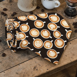 Coffee Latte Lovers Custom Necktie Stropdas