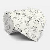 Coffee Latte Lovers Custom Necktie Stropdas (Opgerold)