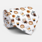 Coffee Latte Lovers Custom Necktie Stropdas (Opgerold)