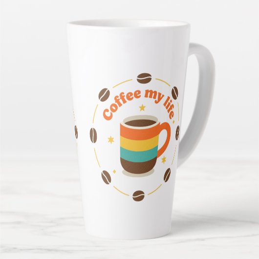 coffee latte mok (Rechterhoek)