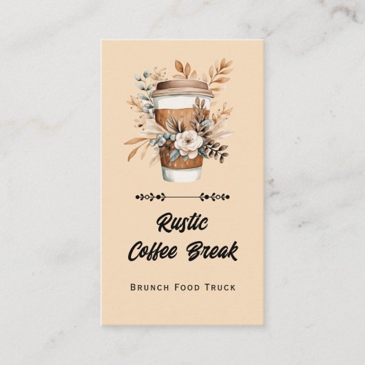 Coffee Latte Trendy QR Code and Website Visitekaartje (Voorkant)