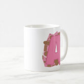 Coffee Letter A: Monogram Initial  Koffiemok (Voorkant rechts)