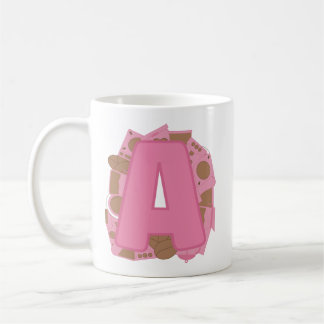 Coffee Letter A: Monogram Initial  Koffiemok