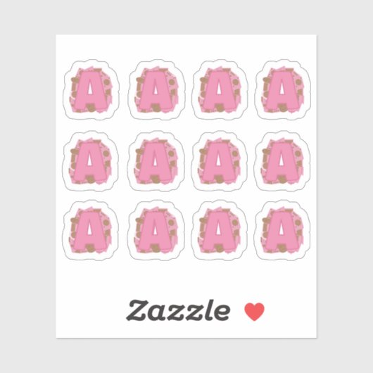 Coffee Letter A: Monogram Initial Sheet Sticker (Vel)