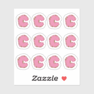 Coffee Letter C: Monogram Initial Sheet Sticker