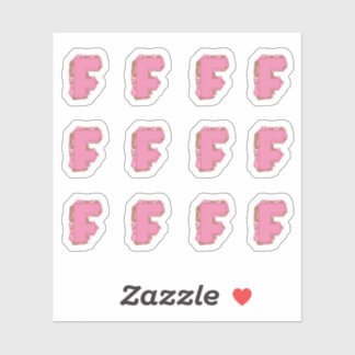 Coffee Letter F: Monogram Initial Sheet Sticker
