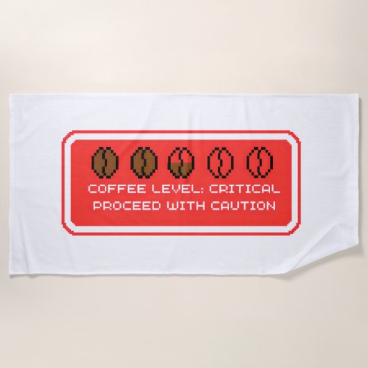 Coffee Level Critical Strandlaken (Voorkant)