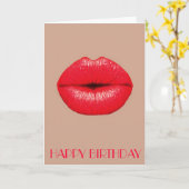 Coffee Lips kiss kiss pop art Happy Birthday Kaart (Gele Bloem)