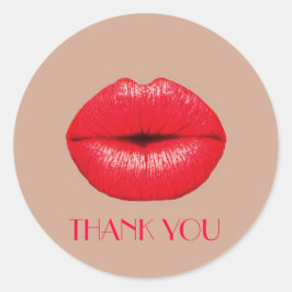 Coffee Lips kus kus pop kunst Dank u Ronde Sticker