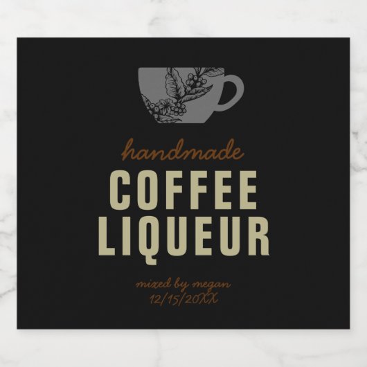 Coffee Liqueur Likeurfles Etiket (Enkel label)