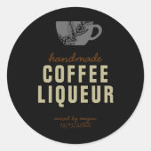 Coffee Liqueur Ronde Sticker (Voorkant)