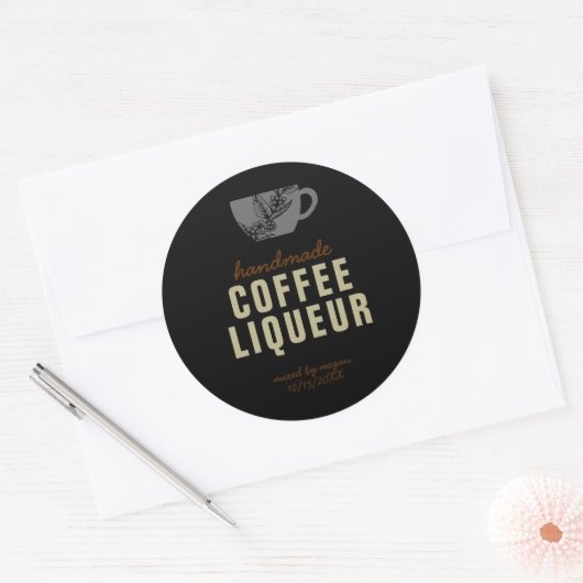 Coffee Liqueur Ronde Sticker (Envelop)