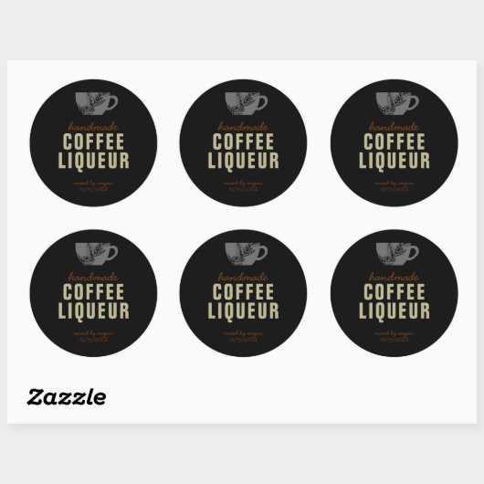 Coffee Liqueur Ronde Sticker (Vel)