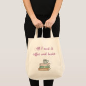 Coffee love book lover bag tote bag (Voorkant (product))