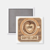 Coffee Love, Heart Magneet (Voorkant / Achterkant)