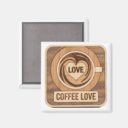 Coffee Love, Heart Magneet (Voorkant / Achterkant)