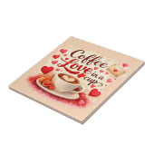 Coffee Love in a Cup Valentine Soft Pink Tegeltje (Zijkant)