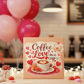 Coffee Love in a Cup Valentine Soft Pink Tegeltje