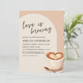 Coffee Love is Brewing Arch Vrijgezellenfeest Kaart (Staand voorkant)