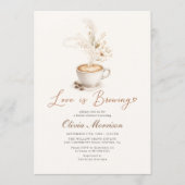 Coffee Love is Brewing Boho Bruiloftsfeest Kaart (Voorkant)