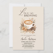 Coffee Love is Brewing Boho Chic Bruidsuitnodiging Kaart (Voorkant)