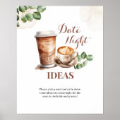 Coffee Love is Brewing Date Night Idee Spelbord Poster (Voorkant)