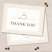 Coffee Love is Brewing Gingham Bridal Shower  Bedankkaart