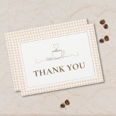 Coffee Love is Brewing Gingham Bridal Shower  Bedankkaart