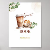 Coffee Love is Brewing Guest Book Party Sign Poster (Voorkant)