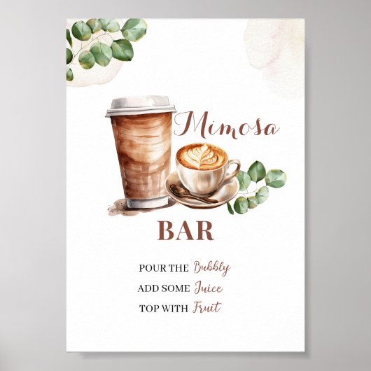 Coffee Love is Brewing Mimosa Poster (Voorkant)