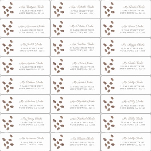 Coffee Love is brouwen douche gast Adresetiketten Sticker (Voorkant)