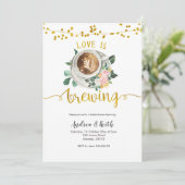 Coffee Love is Brouwerij Bridal Shower Invitation Kaart (Staand voorkant)