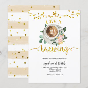 Coffee Love is Brouwerij Bridal Shower Invitation Kaart