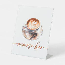 Coffee Love is het brouwen van Mimosa Bar Reclamebord Met Voetstuk