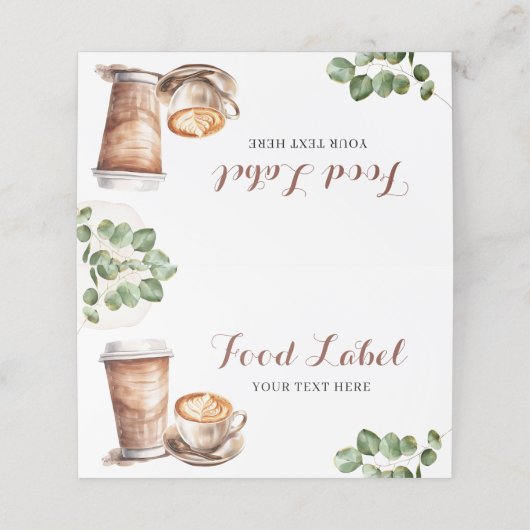 Coffee Love is het brouwen van voedsel label app Afsprakenkaart (Buitenkant ongevouwen)