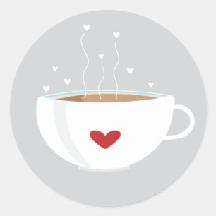 Coffee Love Sticker op grijs