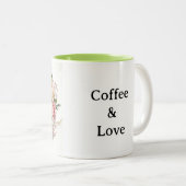Coffee & Love  Tweekleurige Koffiemok (Voorkant rechts)