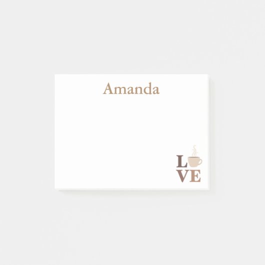 Coffee Love White en Brown Post-it® Notes (Voorkant)