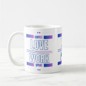 Coffee Love Work Sport – Motivational Desig Koffiemok (Links)