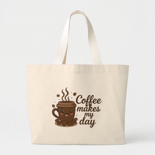 Coffee Lover Aesthetic Design | Cozy Coffee Vibes  Grote Tote Bag (Voorkant)