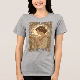 Coffee Lover And Nature Art Nouveau Illustration  Tri-Blend Shirt