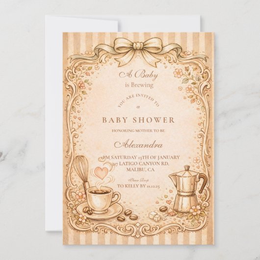 Coffee Lover Baby Shower Kaart (Voorkant)