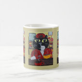 Coffee Lover Barista Cat Folk Art Koffiemok (Center)
