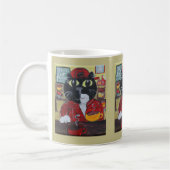 Coffee Lover Barista Cat Folk Art Koffiemok (Links)
