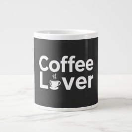 Coffee Lover Bold Typography Mug - Minimalist Blac Grote Koffiekop