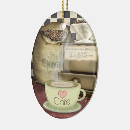 Coffee Lover Café Keramisch Ornament (Links)