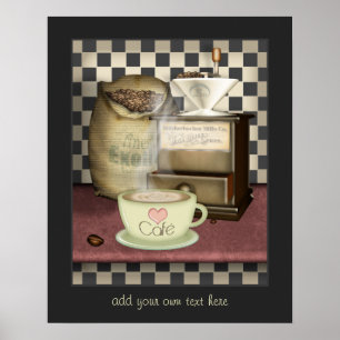Coffee Lover Café Kitchen Poster